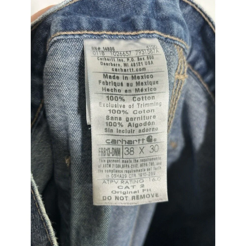 Carhartt FR Jeans Mens 36 30 Original Fit CAT 2 Fire Resistant Utility Workwear